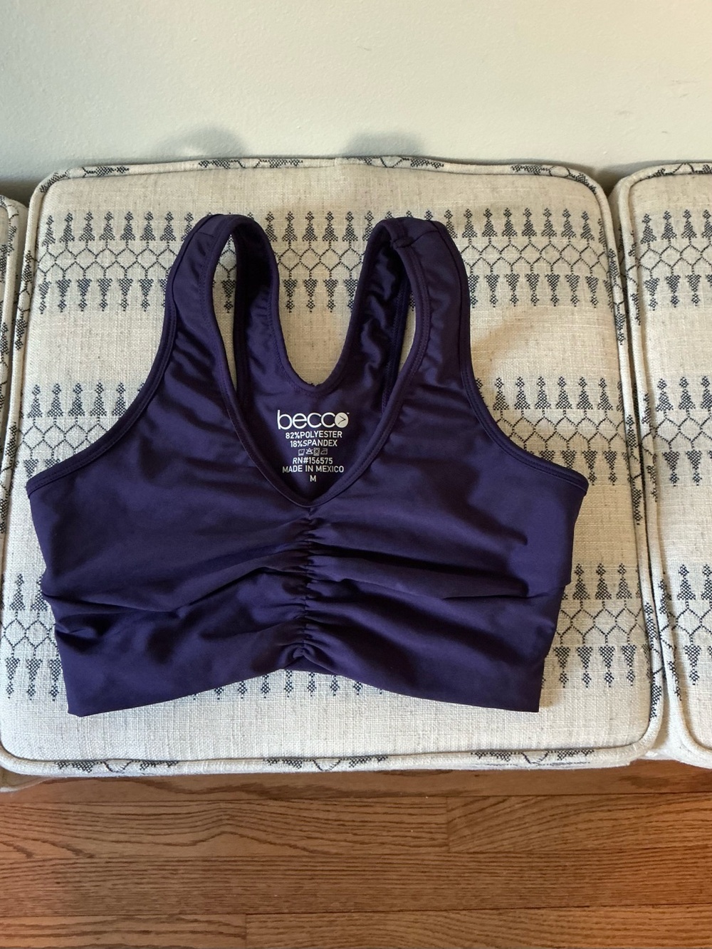 NWOT Becca Women's Purple Ruched Sports Bra